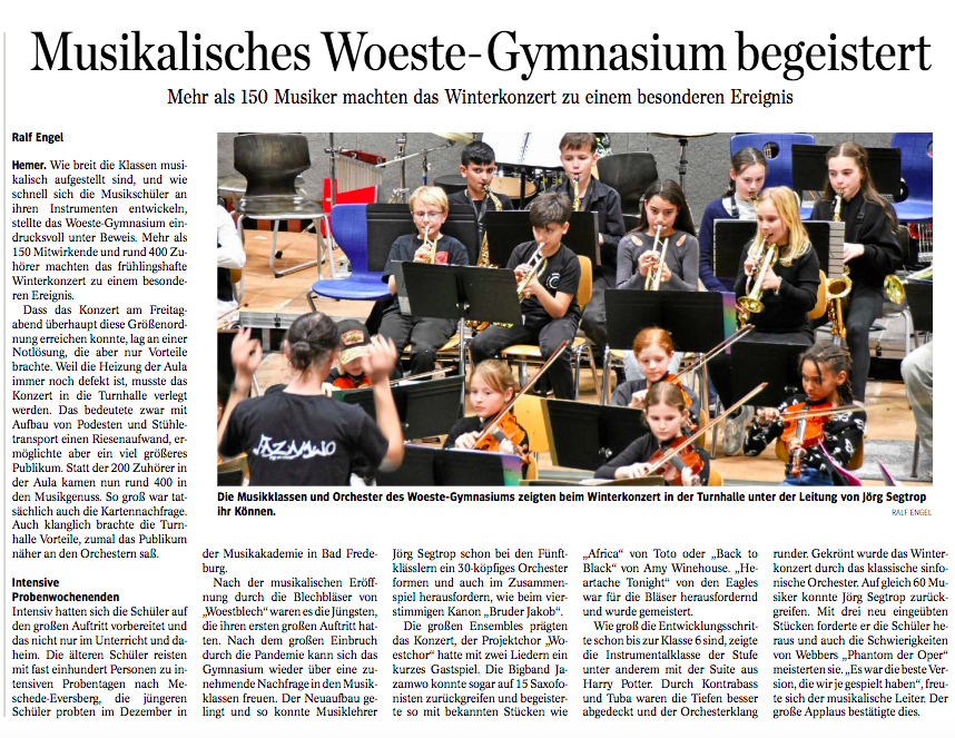 Winterkonzert 2025: Mehr als 150 Musiker begeistern