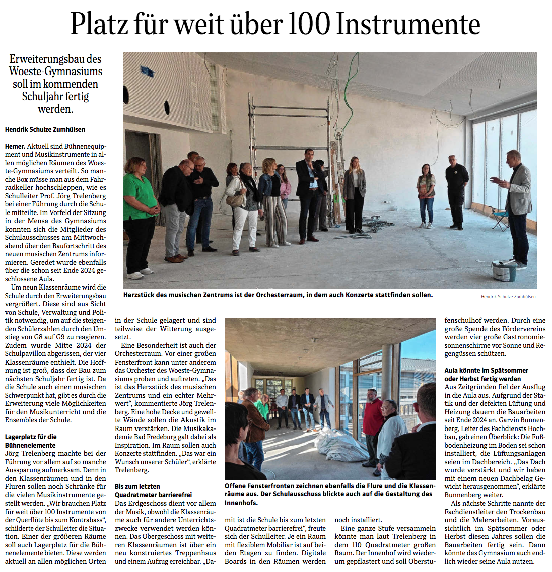 Erweiterungsbau: Platz für weit über 100 Instrumente