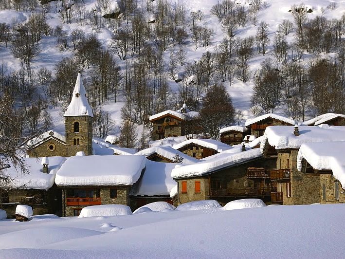 Das malerische Bonneval-sur-Arc in den französischen Alpen,